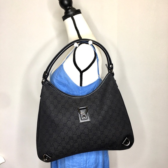 Authentic Gucci Abbey hobo bag black canvas - Picture 2 of 16